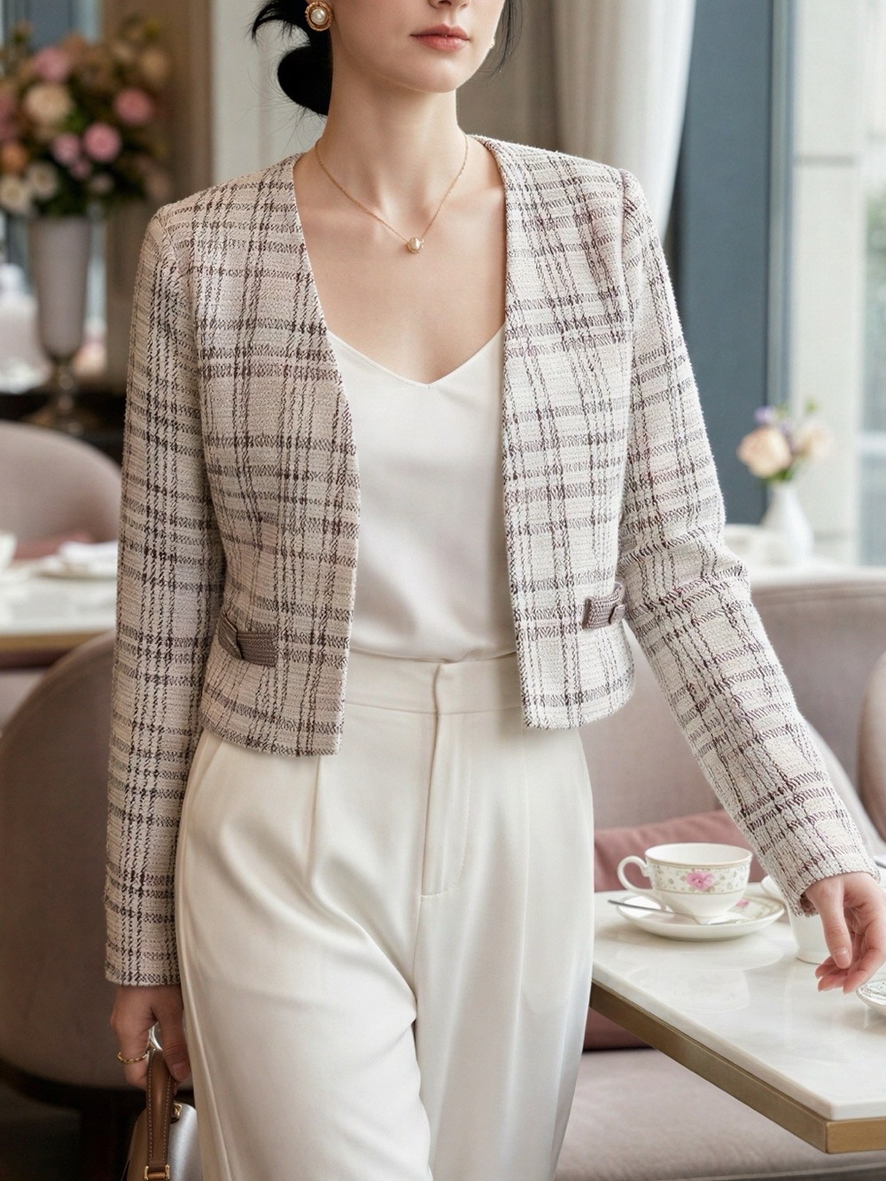 Emprada Cropped Tweed Jacket